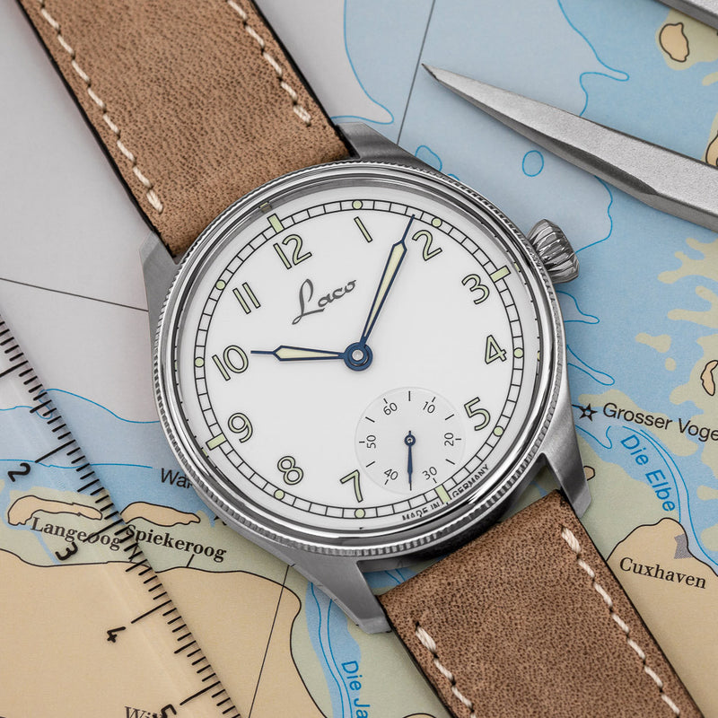 Laco Cuxhaven Manual Winding Navy Watch with AR Sapphire Crystal #862104.2