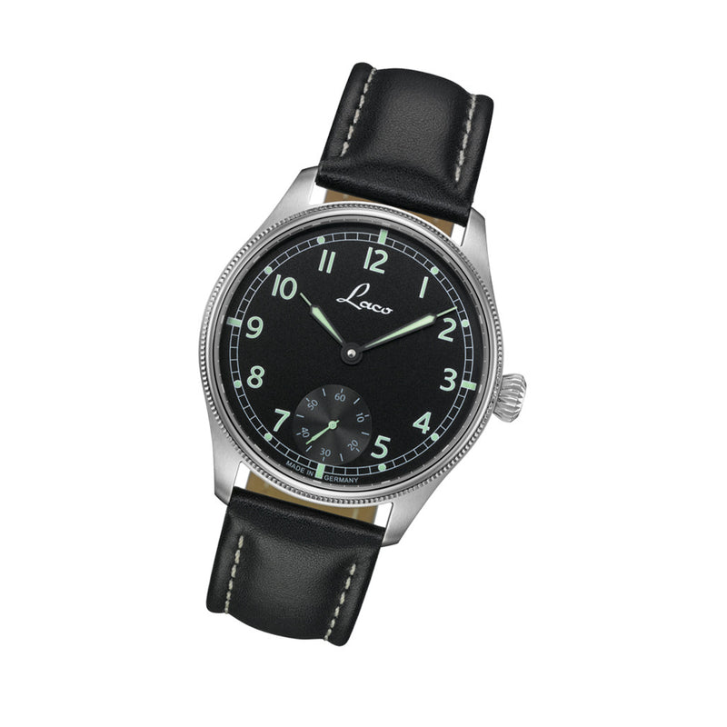 Laco Bremerhaven Manual Winding Navy Watch with AR Sapphire Crystal #862105.2