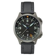 Laco Frankfurt Swiss Automatic GMT Dual-Time Pilot Watch with Double-Dome AR Sapphire Crystal #862120