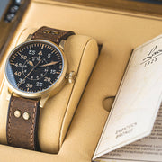 Laco Paderborn Bronze Type B Dial Swiss Automatic Pilot Watch with Sapphire Crystal #862150 box