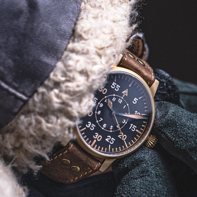 Laco Paderborn Bronze Type B Dial Swiss Automatic Pilot Watch with Sapphire Crystal #862150 lifestyle