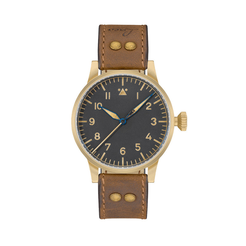 Laco Memmingen Bronze Type A Dial Swiss Mechanical Pilot Watch with Sapphire Crystal #862151