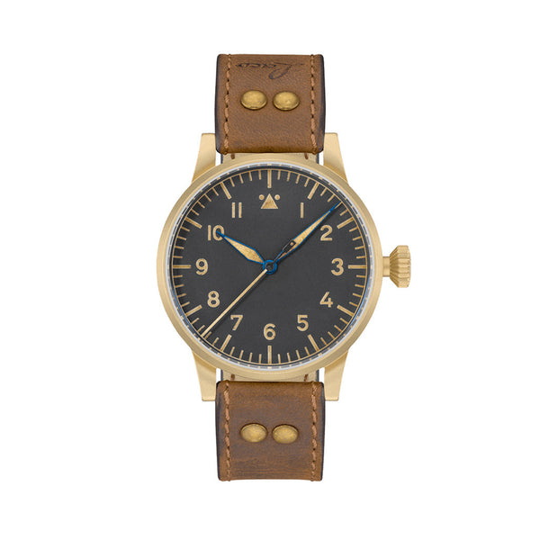 Laco Memmingen Bronze Type A Dial Swiss Mechanical Pilot Watch with Sapphire Crystal #862151