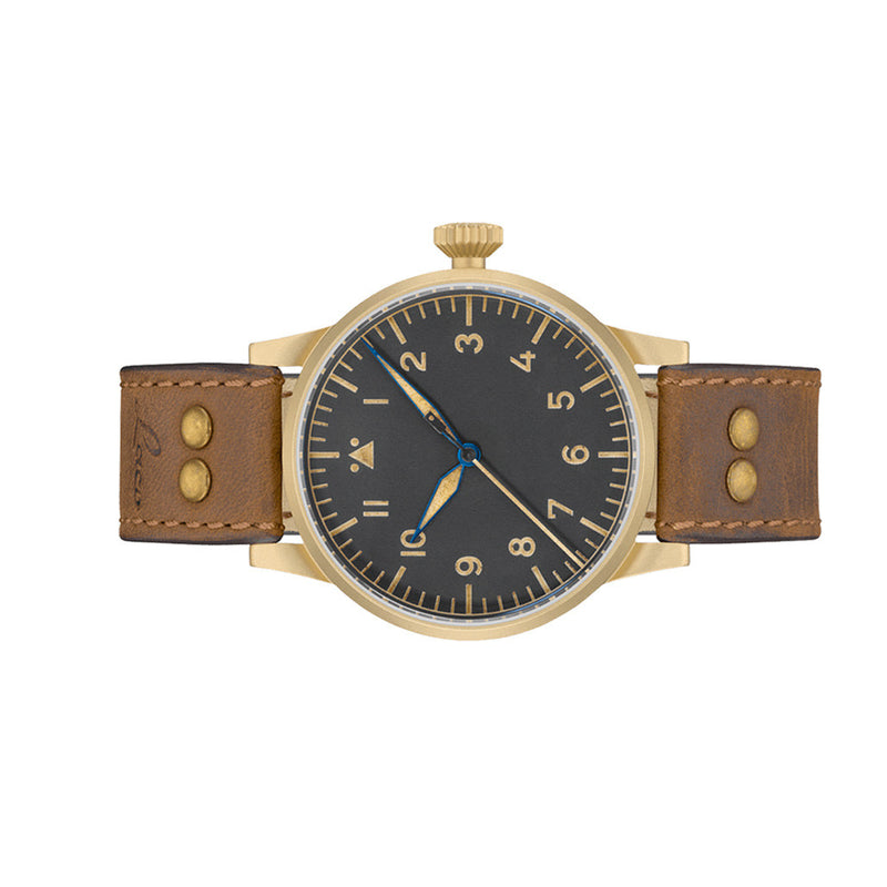 Laco Memmingen Bronze Type A Dial Swiss Mechanical Pilot Watch with Sapphire Crystal #862151 side