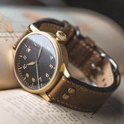 Laco Memmingen Bronze Type A Dial Swiss Mechanical Pilot Watch with Sapphire Crystal #862151 lifestyle