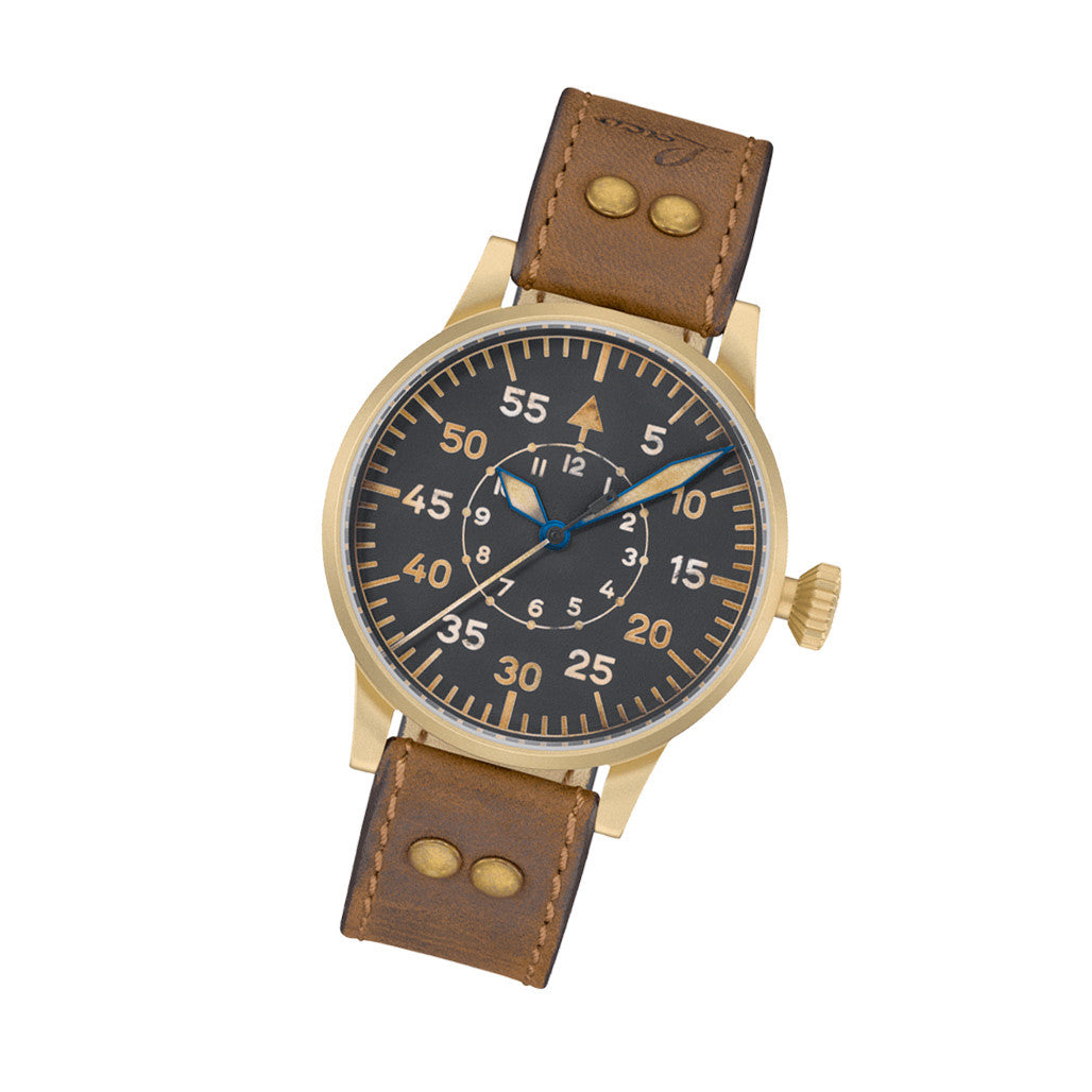 Laco Leipzig Bronze Type B Dial Swiss Mechanical Pilot Watch with