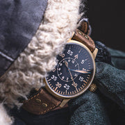 Laco Leipzig Bronze Type B Dial Swiss Mechanical Pilot Watch with Sapphire Crystal #862152 lifestyle