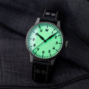 Laco Venedig 39 Pilot watch, Swiss Automatic, Type-A Luminous Dial #862155 lume