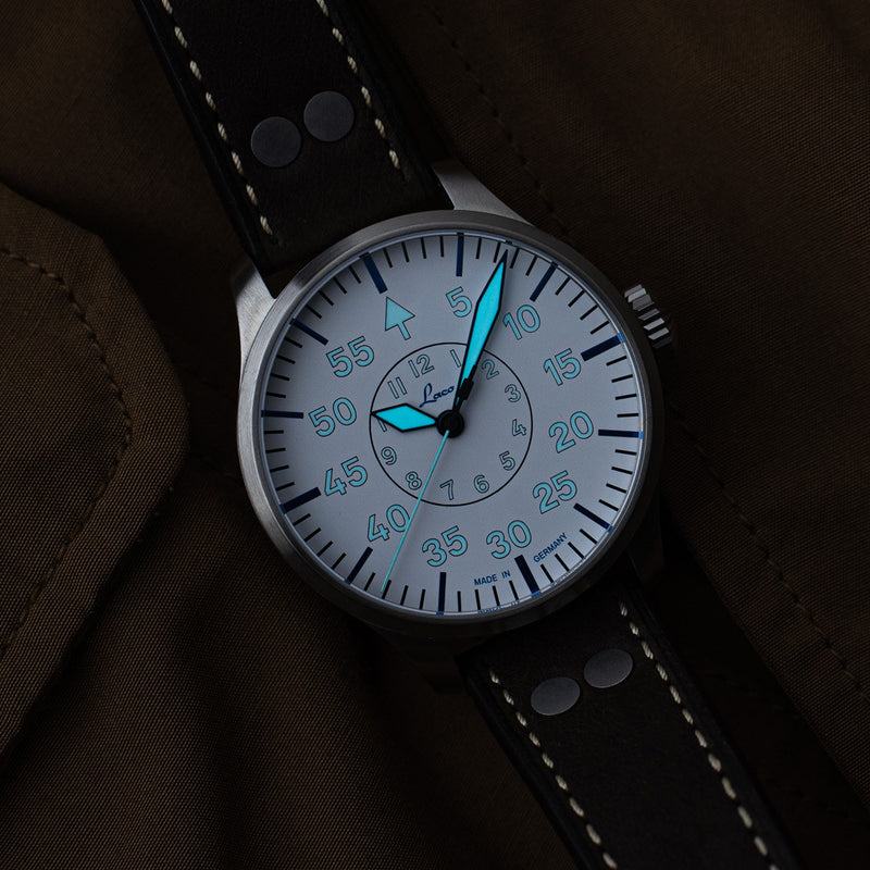 Laco Limited Edition Aachen Polar 42mm Type B Flieger #862157 lume