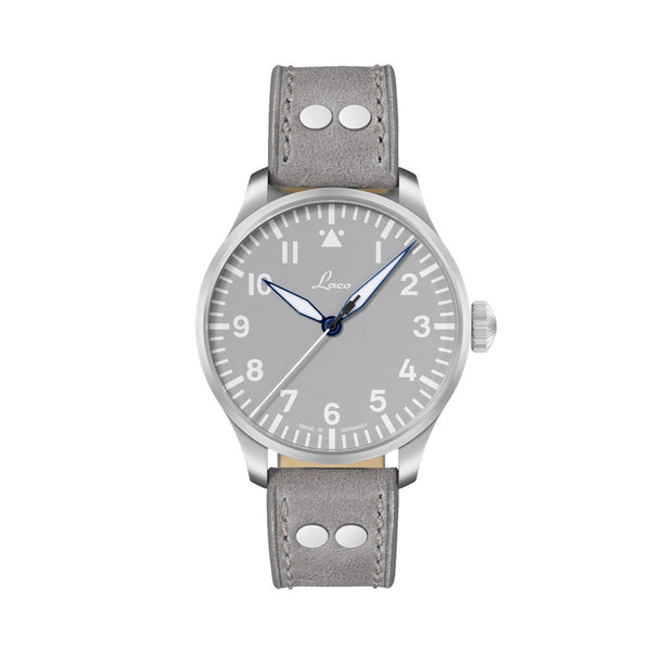 Laco Augsburg Gray 42 Type A Dial Automatic Pilot Watch with Sapphire Crystal #862158