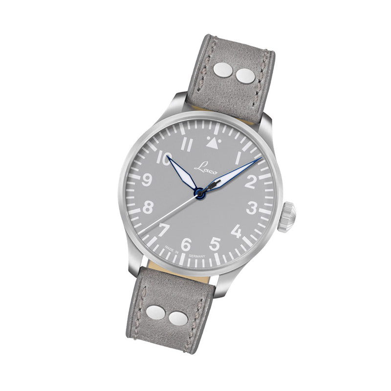 Laco Augsburg Gray 42 Type A Dial Automatic Pilot Watch with Sapphire Crystal #862158 tilt