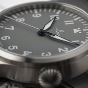 Laco Augsburg Gray 42 Type A Dial Automatic Pilot Watch with Sapphire Crystal #862158 crown