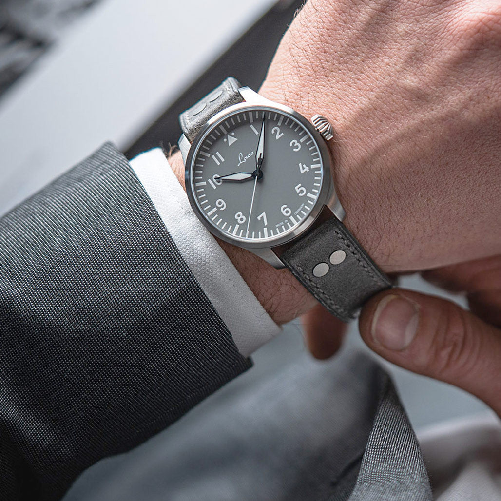 Laco Augsburg Gray 42 Type A Dial Automatic Pilot Watch with