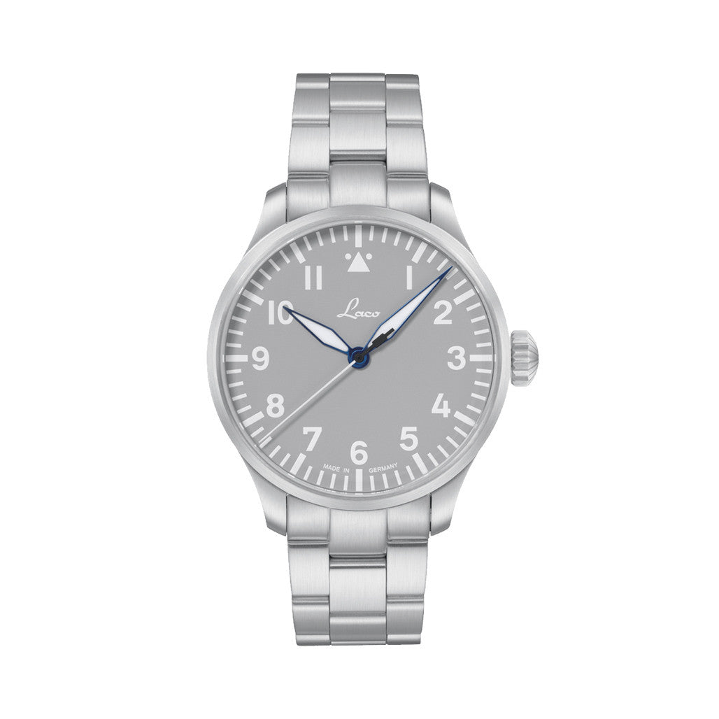 Laco Augsburg Gray 42 Type A Dial Automatic Pilot Watch with