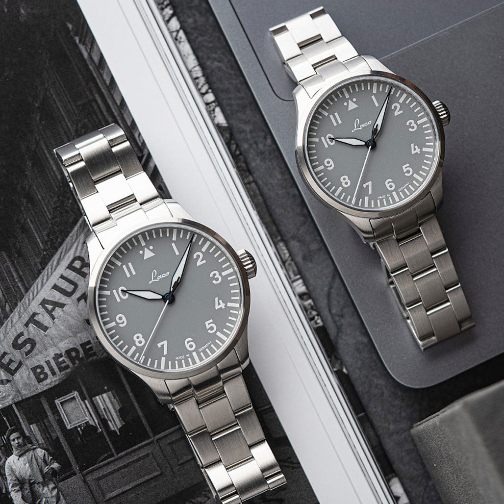 Laco Augsburg Gray 42 Type A Dial Automatic Pilot Watch with