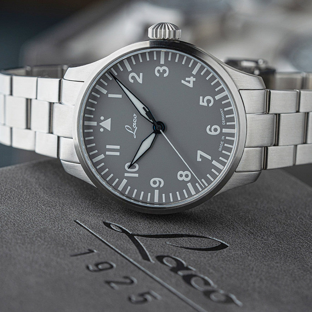 Laco Augsburg Gray 42 Type A Dial Automatic Pilot Watch with