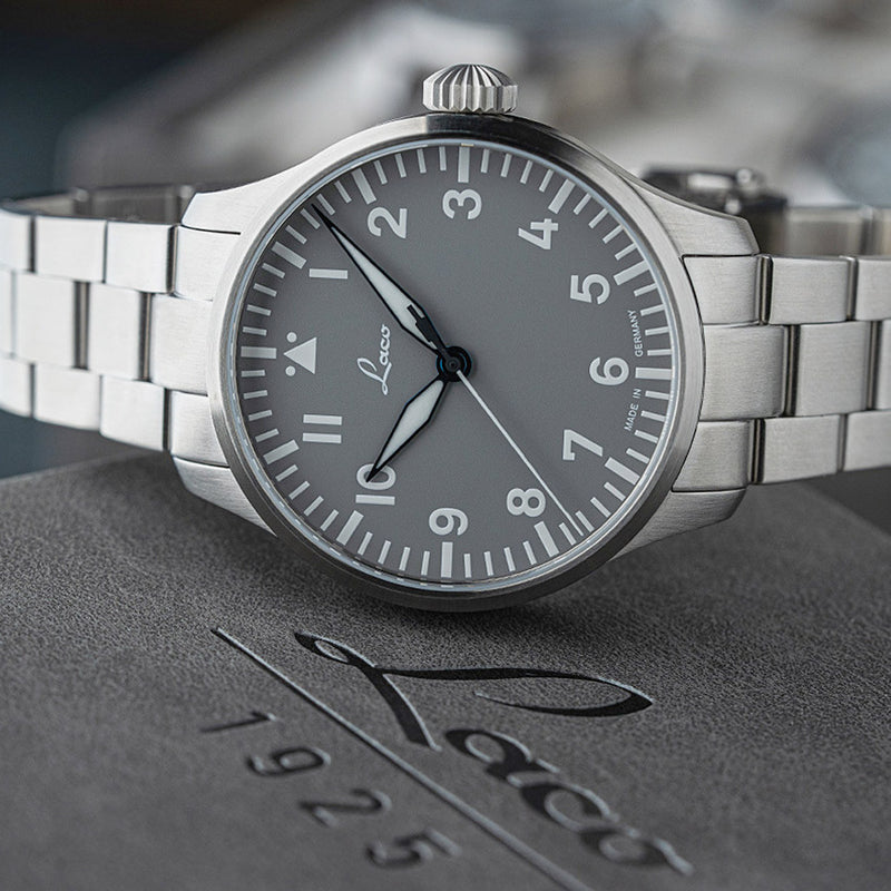 Laco Augsburg Gray 42 Type A Dial Automatic Pilot Watch with Sapphire Crystal #862158.MB lifestyle