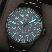 Laco Aachen Gray 42 Type B Dial Automatic Pilot Watch with Sapphire Crystal #862159.MB lume