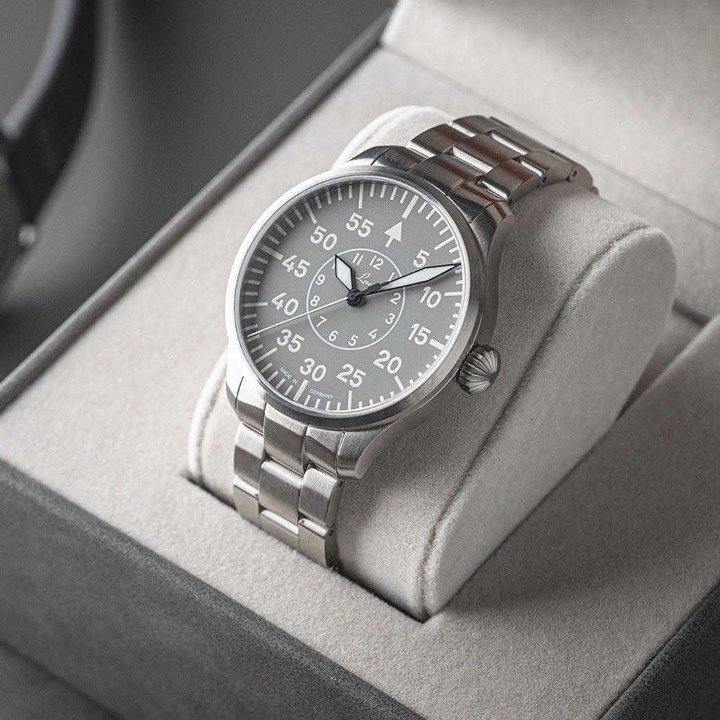 Laco Aachen Gray 42 Type B Dial Automatic Pilot Watch with