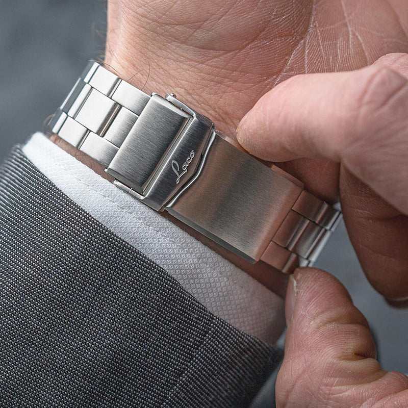 Laco Aachen Gray 42 Type B Dial Automatic Pilot Watch with Sapphire Crystal #862159.MB wrist