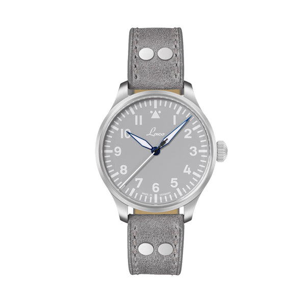 Laco Augsburg Gray 39 Type A Dial Automatic Pilot Watch with Sapphire Crystal #862161