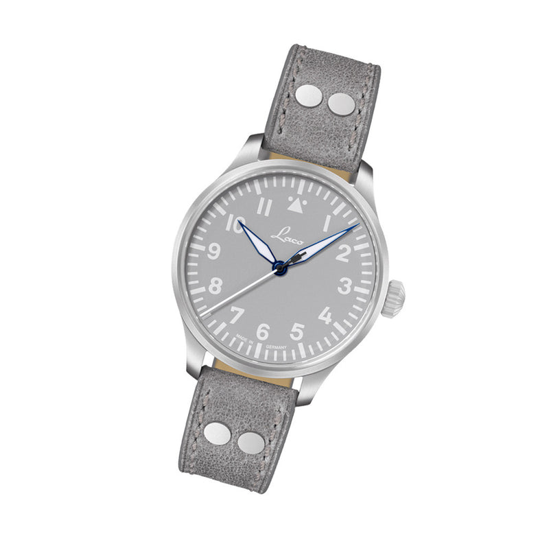 Laco Augsburg Gray 39 Type A Dial Automatic Pilot Watch with Sapphire Crystal #862161 tilt