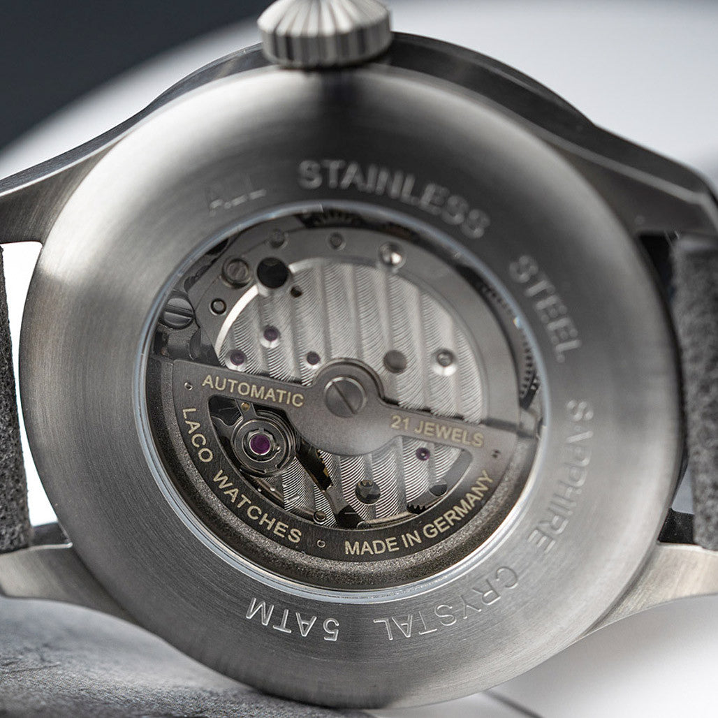 Laco Augsburg Gray 39 Type A Dial Automatic Pilot Watch with