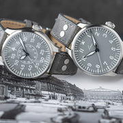 Laco Augsburg Gray 39 Type A Dial Automatic Pilot Watch with Sapphire Crystal #862161 lifestyle