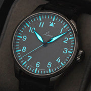 Laco Augsburg Gray 39 Type A Dial Automatic Pilot Watch with Sapphire Crystal #862161 lume