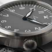 Laco Augsburg Gray 39 Type A Dial Automatic Pilot Watch with Sapphire Crystal #862161 dial zoom