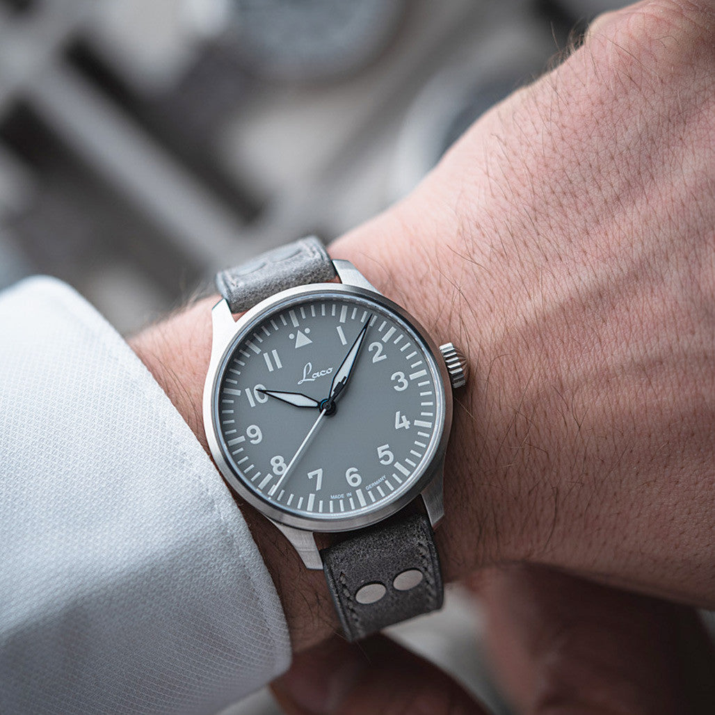 Laco Augsburg Gray 39 Type A Dial Automatic Pilot Watch with