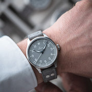 Laco Augsburg Gray 39 Type A Dial Automatic Pilot Watch with Sapphire Crystal #862161 wrist