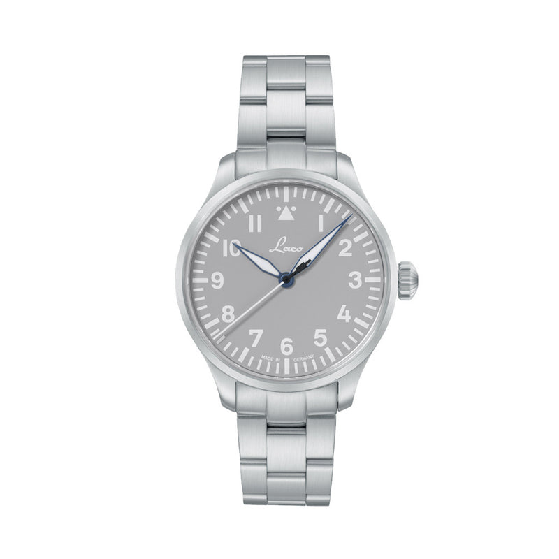 Laco Augsburg Gray 39 Type A Dial Automatic Pilot Watch with Sapphire Crystal #862161.MB