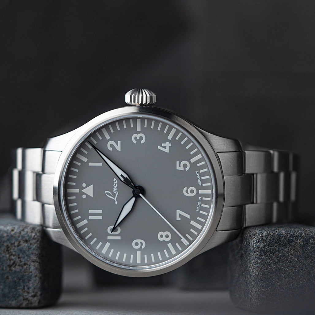 Laco Augsburg Gray 39 Type A Dial Automatic Pilot Watch with