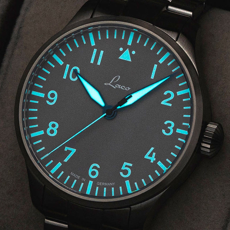 Laco Augsburg Gray 39 Type A Dial Automatic Pilot Watch with Sapphire Crystal #862161.MB lume