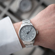 Laco Augsburg Gray 39 Type A Dial Automatic Pilot Watch with Sapphire Crystal #862161.MB wrist