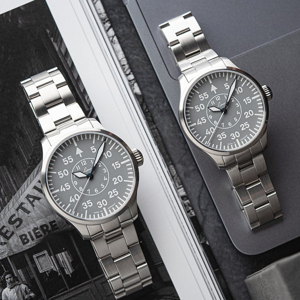 Laco Aachen Gray 39 Type B Dial Automatic Pilot Watch with