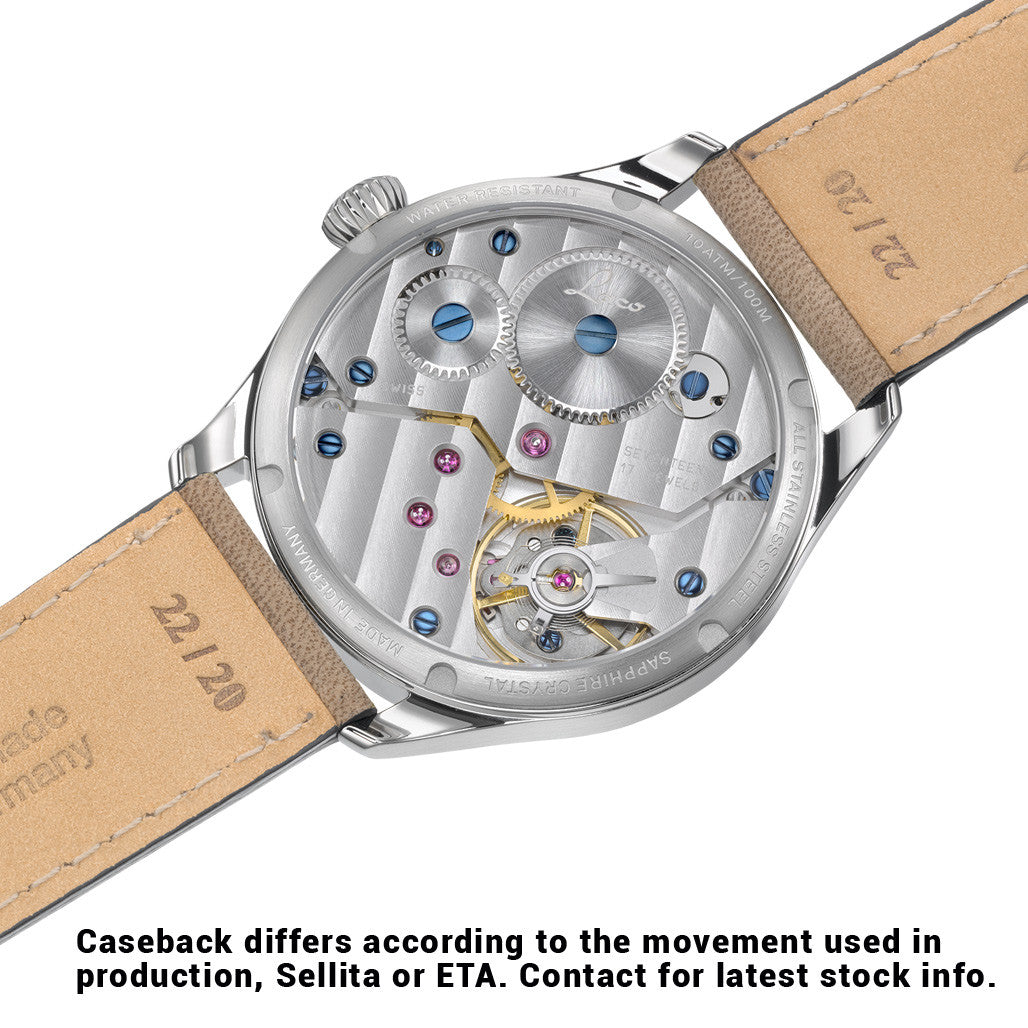 Laco Cuxhaven 39mm Manual Winding Navy Watch with AR Sapphire