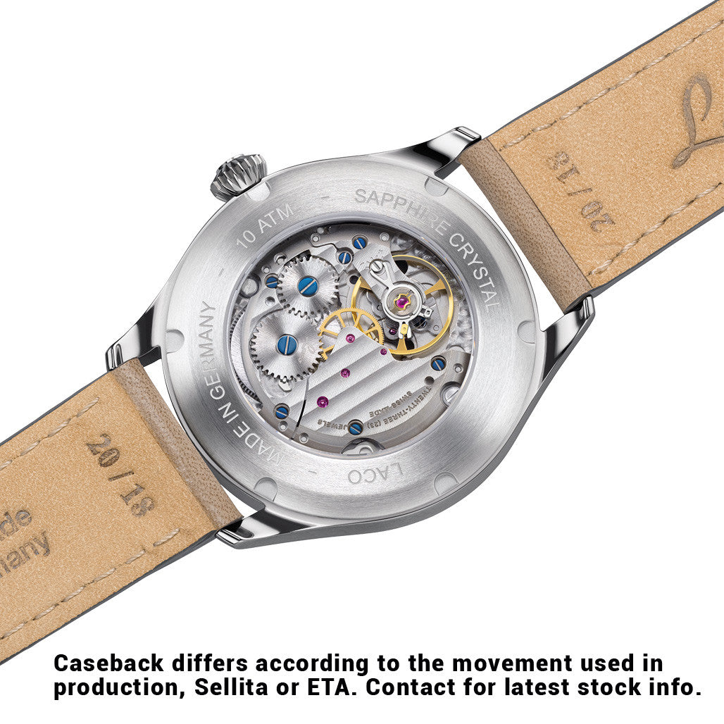 Laco Cuxhaven 39mm Manual Winding Navy Watch with AR Sapphire