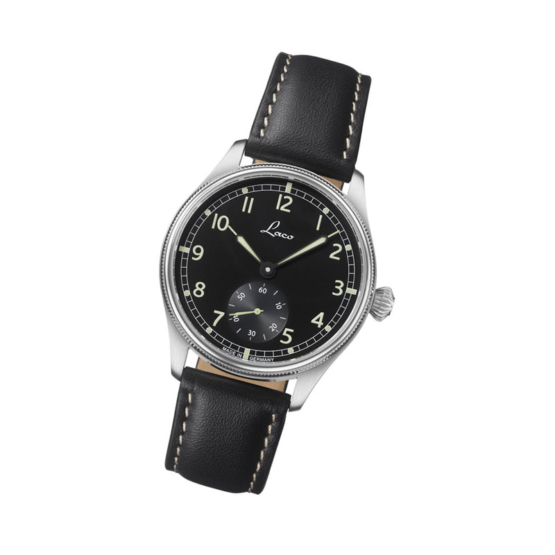 Laco Bremerhaven 39mm Manual Winding Navy Watch with AR Sapphire Crystal #862169