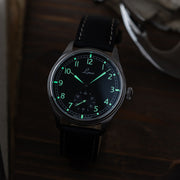 Laco Bremerhaven 39mm Manual Winding Navy Watch with AR Sapphire Crystal #862169