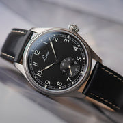 Laco Bremerhaven 39mm Manual Winding Navy Watch with AR Sapphire Crystal #862169