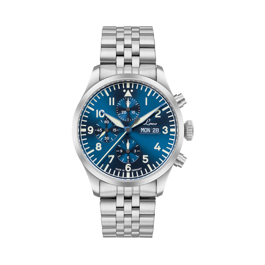 Laco Kiel.Blau Automatic Chronograph with Dark Blue Dial #862186