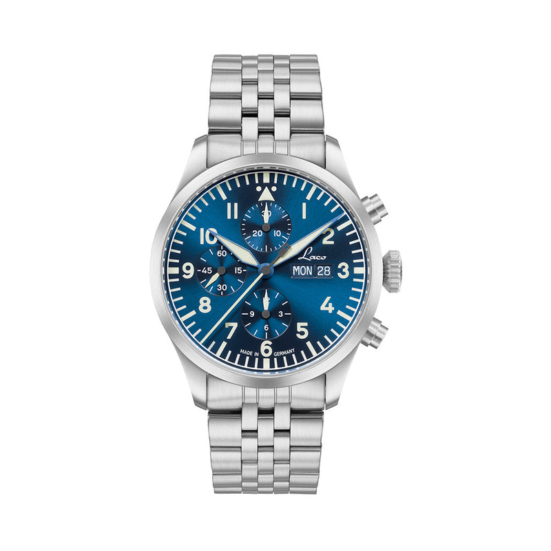 Laco Kiel.2.MB Blau Chronograph 43MM Automatic With Dark Blue Dial #862186.MB