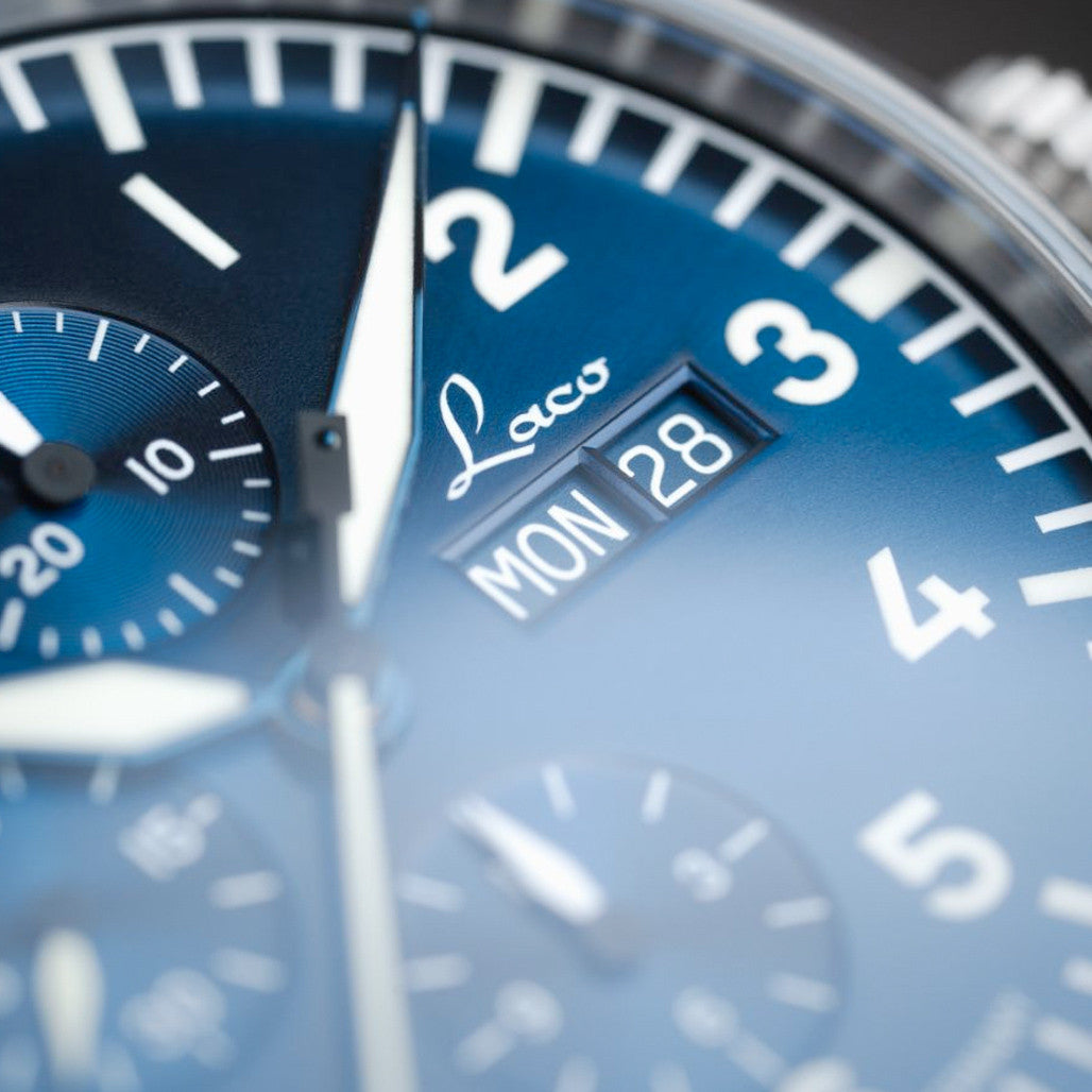 Laco Kiel.Blau Automatic Chronograph with Dark Blue Dial #862186