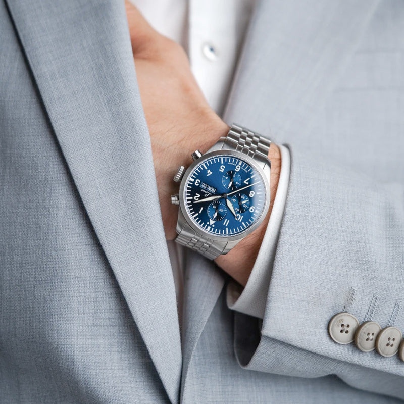 Laco Kiel.2.MB Blau Chronograph 43MM Automatic With Dark Blue Dial #862186.MB