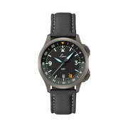Laco 40mm Frankfurt GMT Automatic Watch with Black Dial and Sapphire Crystal #862187