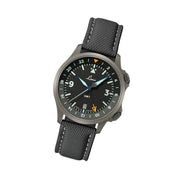 Laco 40mm Frankfurt GMT Automatic Watch with Black Dial and Sapphire Crystal #862187