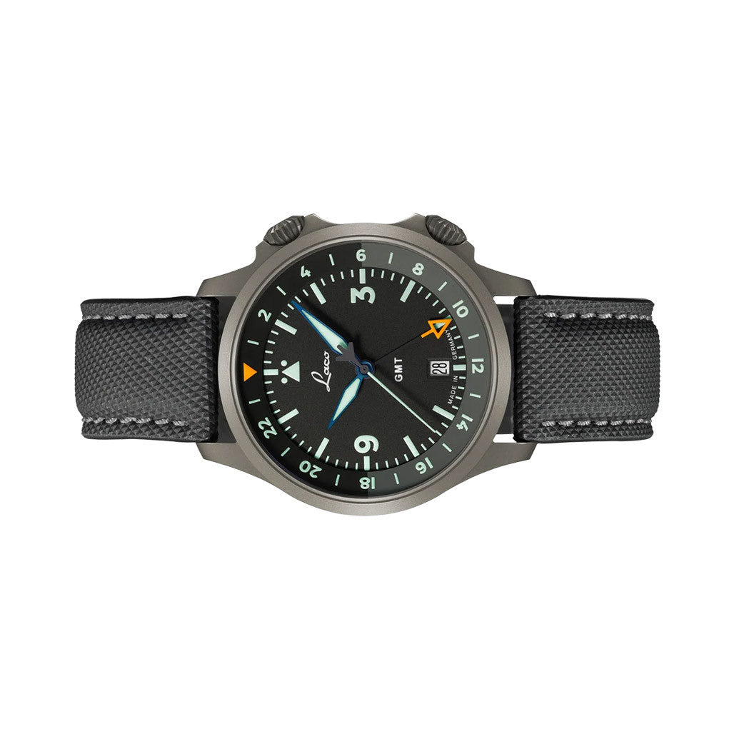 Laco 40mm Frankfurt GMT Automatic Watch with Black Dial and