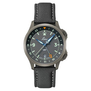 Laco 40mm Frankfurt GMT Automatic Watch with Grey Dial and Sapphire Crystal #862188